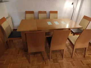Mesa y8 Sillas Comedor Madera Mesa baja de centro