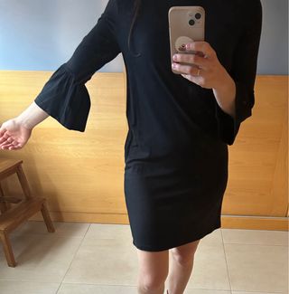 Vestido Lefties Negro Manga Campana