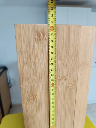 Mueble baño en madera natural con espejo