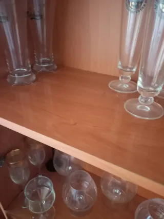 Vitrina Comedor + Estantería Madera+ REGALO CUADRO