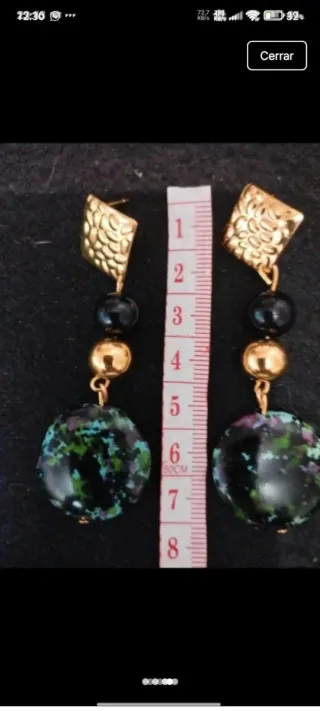 Pendientes flamenca fiesta originales oro multicol