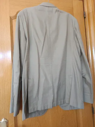 Americana de verano cruda beige de caballero