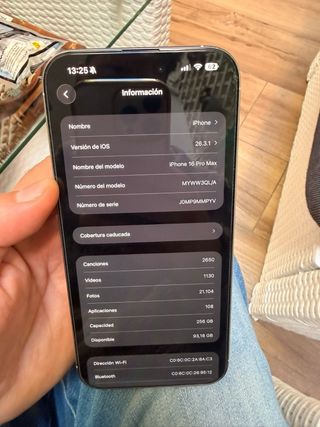 iPhone 16 Pro Max 256GB Blanco