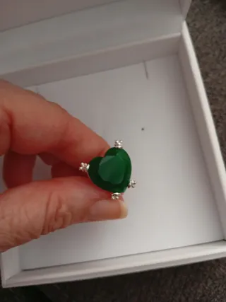 Anillo Tous Plata Corazón Verde