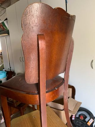 Sedie antiche in legno e pelle