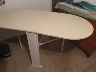 Mesa plegable auxiliar cocina beige