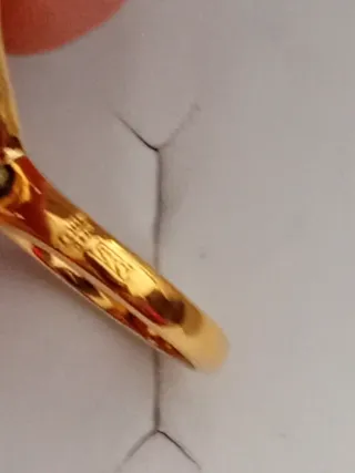 Anillo Plata Vermeil Tous Onix Negro y Dorado