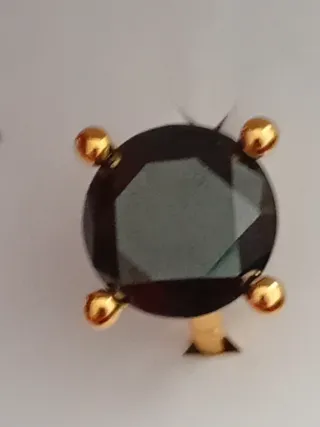 Anillo Plata Vermeil Tous Onix Negro y Dorado