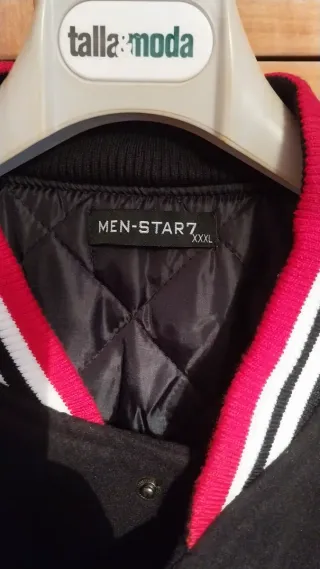 Chaqueta Bomber MEN-STAR7 Negra y Roja Talla XXXL