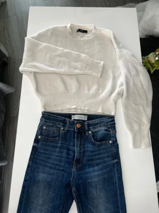 Jersey Bershka Blanco Talla XS