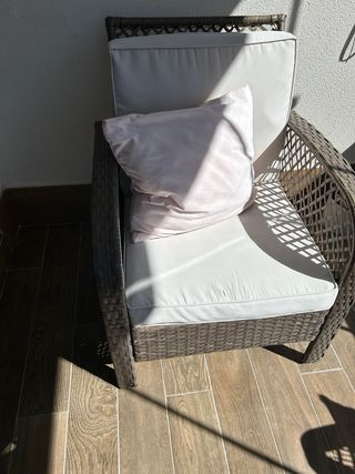 Conjunto Muebles Jardín Ratán y Cristal