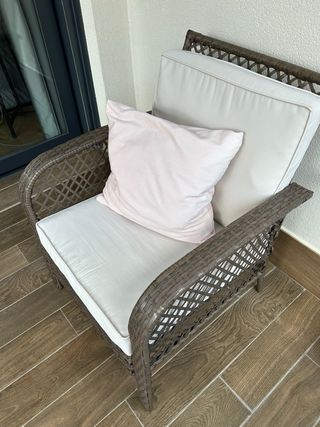 Conjunto Muebles Jardín Ratán y Cristal