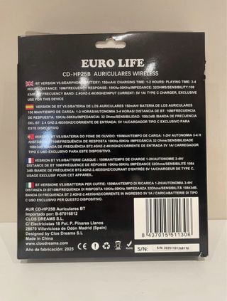 Auriculares Bluetooth 5.0 Euro Life