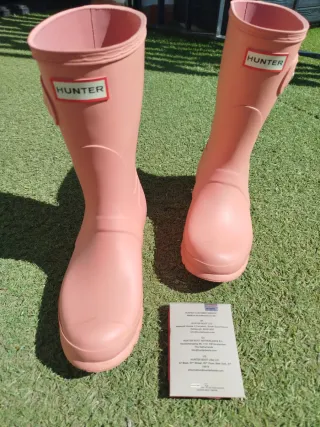 Botas Altas Hunter Mujer Rosa Terracota Nuevas 38