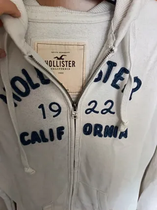 Felpa Hollister con cappuccio bianca taglia M
