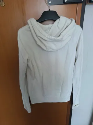 Felpa Hollister con cappuccio bianca taglia M
