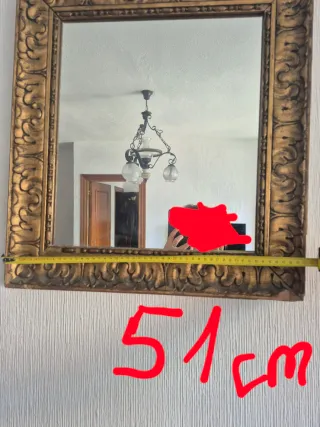 Espejo Pared Dorado 51x56cm