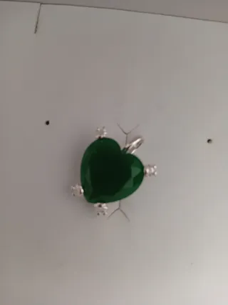 Colgante Corazón Plata Tous Verde