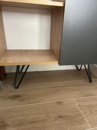 Estantería Melamina Negra y Madera