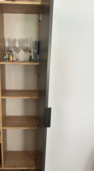 Estantería Melamina Negra y Madera