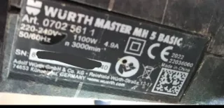 Martillo percutor Wurth Master. Motopico, picado.