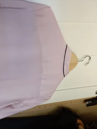 Camisa Mango rosa con ribete azul T.M