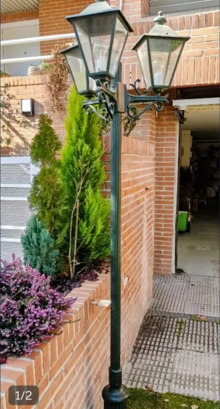 Farola jardín exterior + farol pared