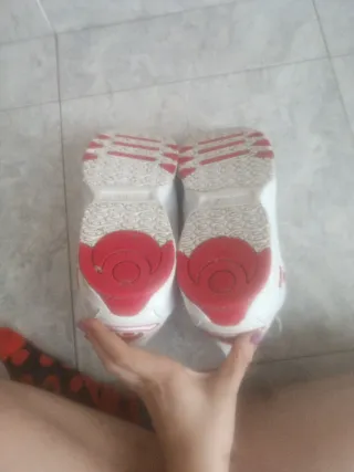 Zapatillas Osiris Talla 41 Blancas Rojas.
