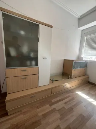 Mueble salón roble y blanco 270cm
