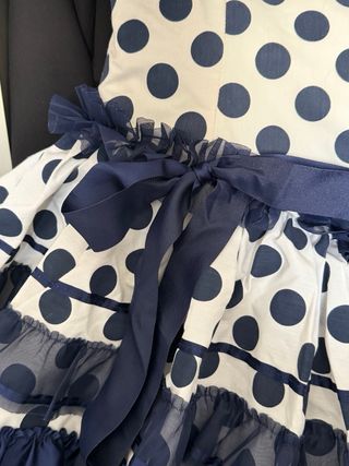 Vestido Flamenca Lunares Azul y Blanco