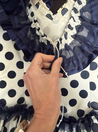 Vestido Flamenca Lunares Azul y Blanco