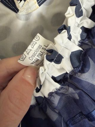 Vestido Flamenca Lunares Azul y Blanco