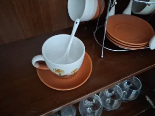 Juego de té/café cerámico rústico