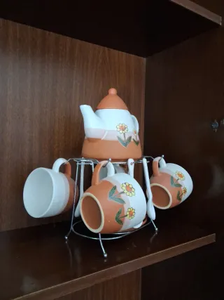 Juego de té/café cerámico rústico