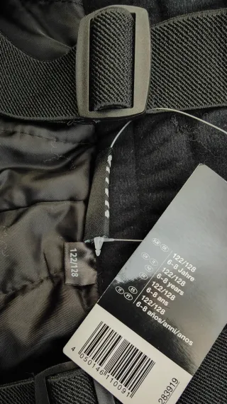 Pantalón esquí negro con tirantes 122/128 6-8 años