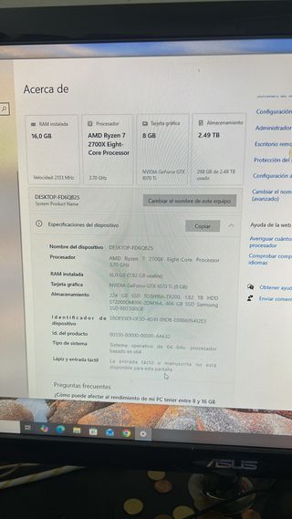 PC Gaming AMD Ryzen 7 2700X