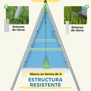 Columpio Infantil 3 en 1 con Tienda