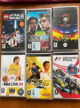 Lote 6 Juegos PSP: Star Wars, PES, NBA, F1