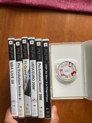Lote 6 Juegos PSP: Star Wars, PES, NBA, F1