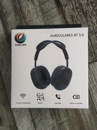 Auriculares Bluetooth 5.0 EURO LIFE Negros