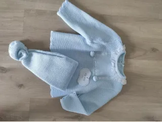 Conjunto bebé de punto azul - 12m