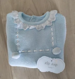 Conjunto bebé de punto azul - 12m