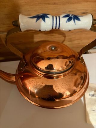Tetera Vintage Cobre y Cerámica
