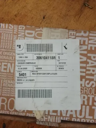 Bombín Embrague Dacia Dokker/Lodgy/Logan