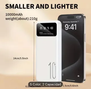 Batería Portátil 10000mAh Negra