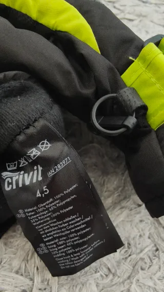 Guantes de esquí negros y verde lima Talla 4'5