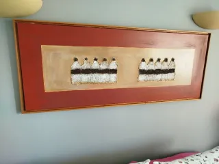 Cuadro decorativo tela y madera