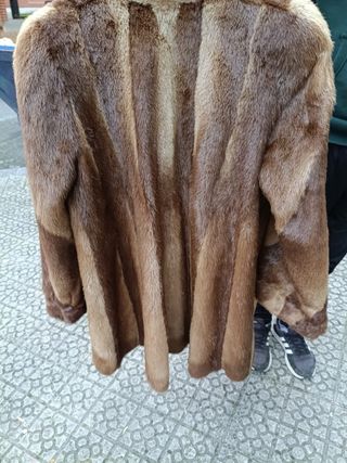 Abrigo Rasurado Beige y Marrón