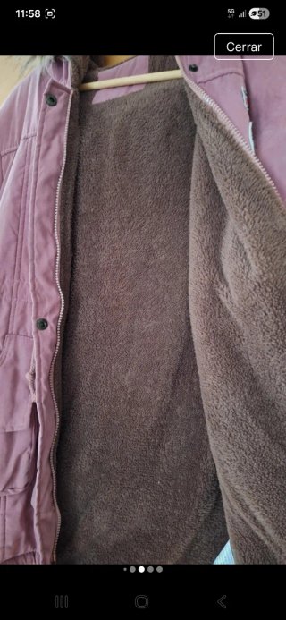 Abrigo rosa con borreguito Talla L