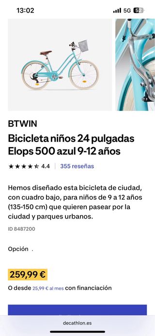 Bicicleta infantil BTWIN Elops 500